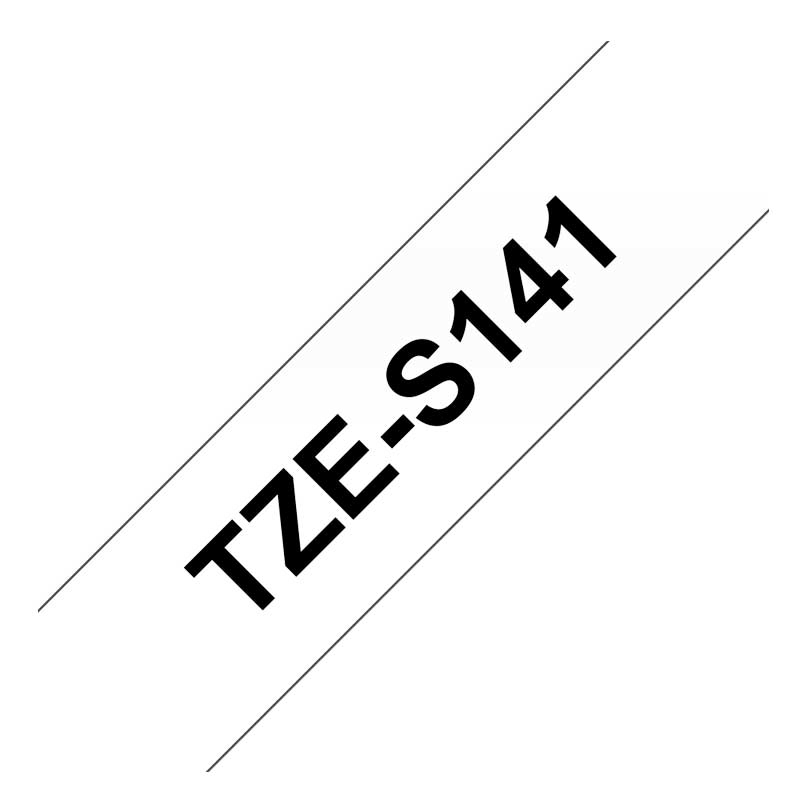 Brother TZe-S141 Schriftband schwarz auf transparent extra stark klebend 18mm