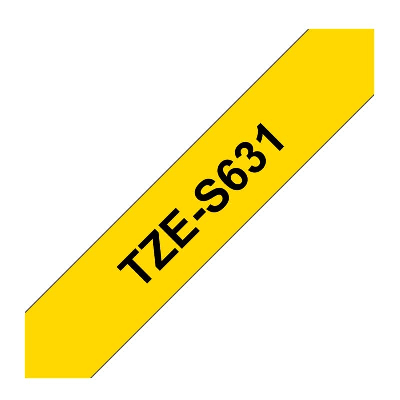Brother TZe-S631 P-touch schwarz auf gelb 12mm extra stark klebend